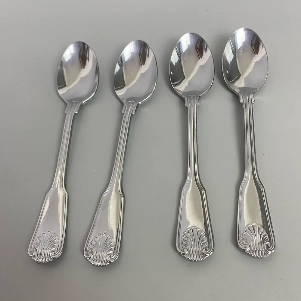 Supreme Cutlery Towle Japan Stainless Steel Dessert Teaspoons Shell Set of 4